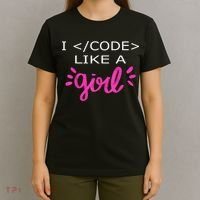 I Code Like A Girl Funny Binary Coding Computer Science T-Shirt thumb 4
