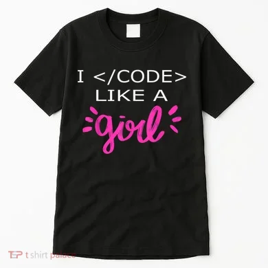 I Code Like A Girl Funny Binary Coding Computer Science Tall T-Shirt