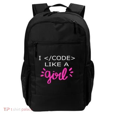 I Code Like A Girl Funny Binary Coding Computer Science Backpack
