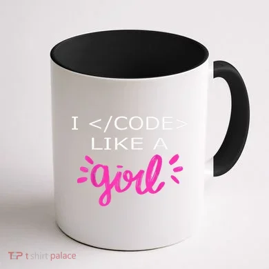 I Code Like A Girl Funny Binary Coding Computer Science Coffee Mug back