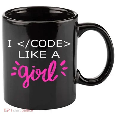 I Code Like A Girl Funny Binary Coding Computer Science 11oz C Handle Ceramic Mug
