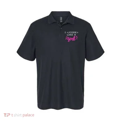 I Code Like A Girl Funny Binary Coding Computer Science Polo