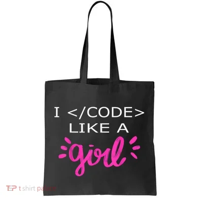I Code Like A Girl Funny Binary Coding Computer Science Tote Bag
