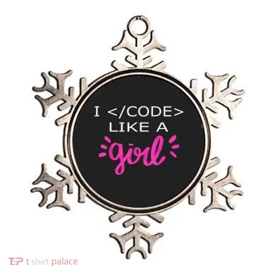 I Code Like A Girl Funny Binary Coding Computer Science Ornament