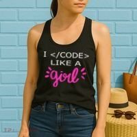 I Code Like A Girl Funny Binary Coding Computer Science Women's Tank Top thumb 2