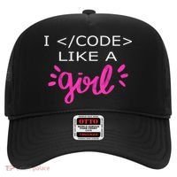 I Code Like A Girl Funny Binary Coding Computer Science Hat thumb 0