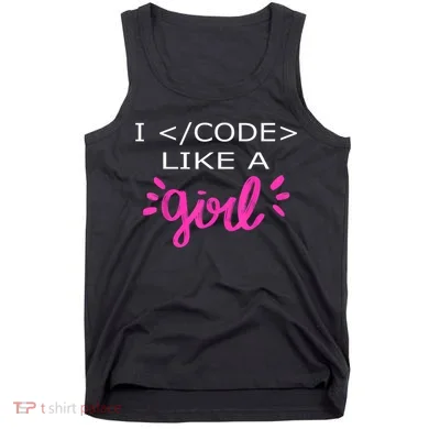 I Code Like A Girl Funny Binary Coding Computer Science Tank Top