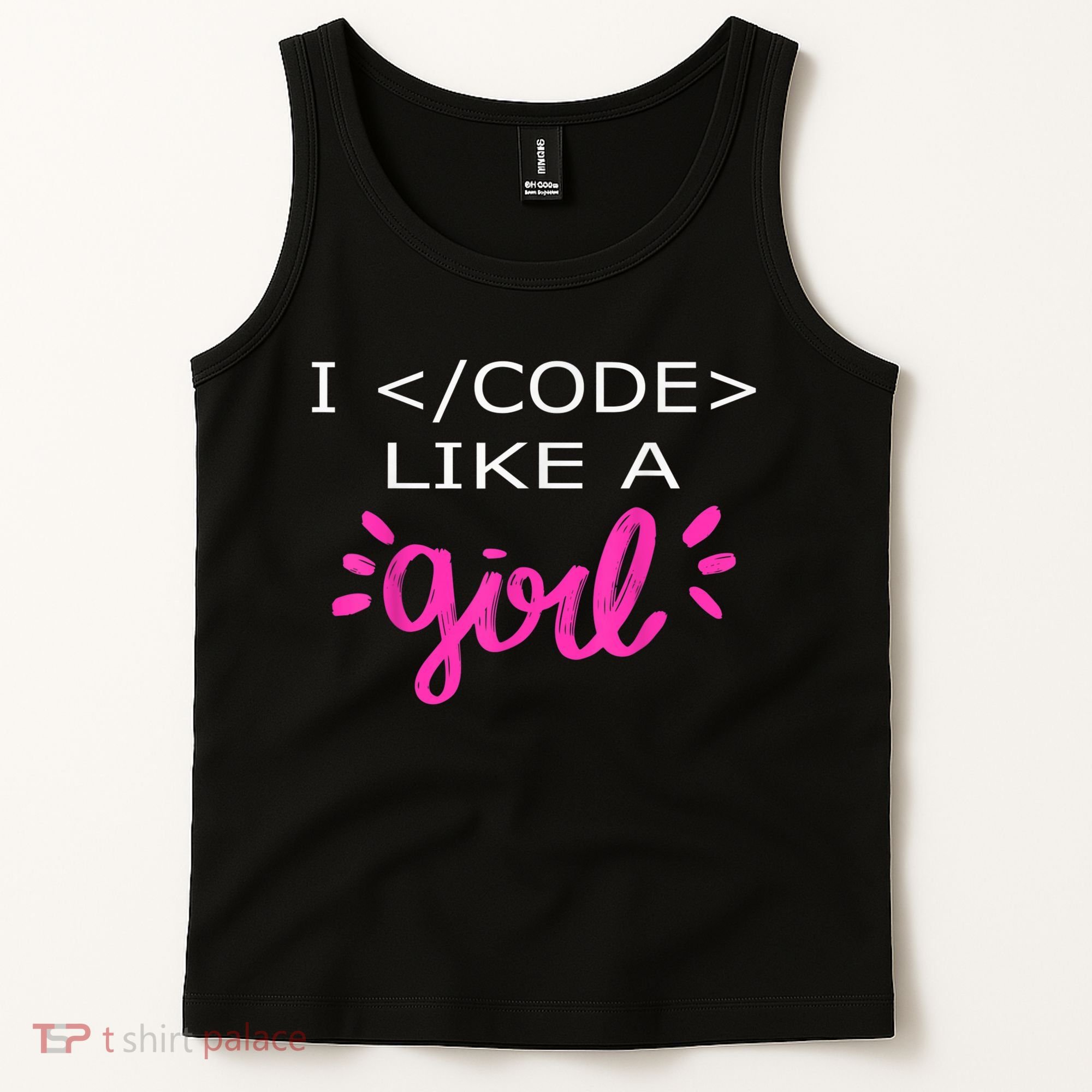 I Code Like A Girl Funny Binary Coding Computer Science Tank Top