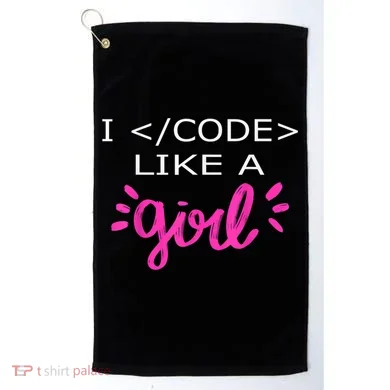 I Code Like A Girl Funny Binary Coding Computer Science Golf Towel