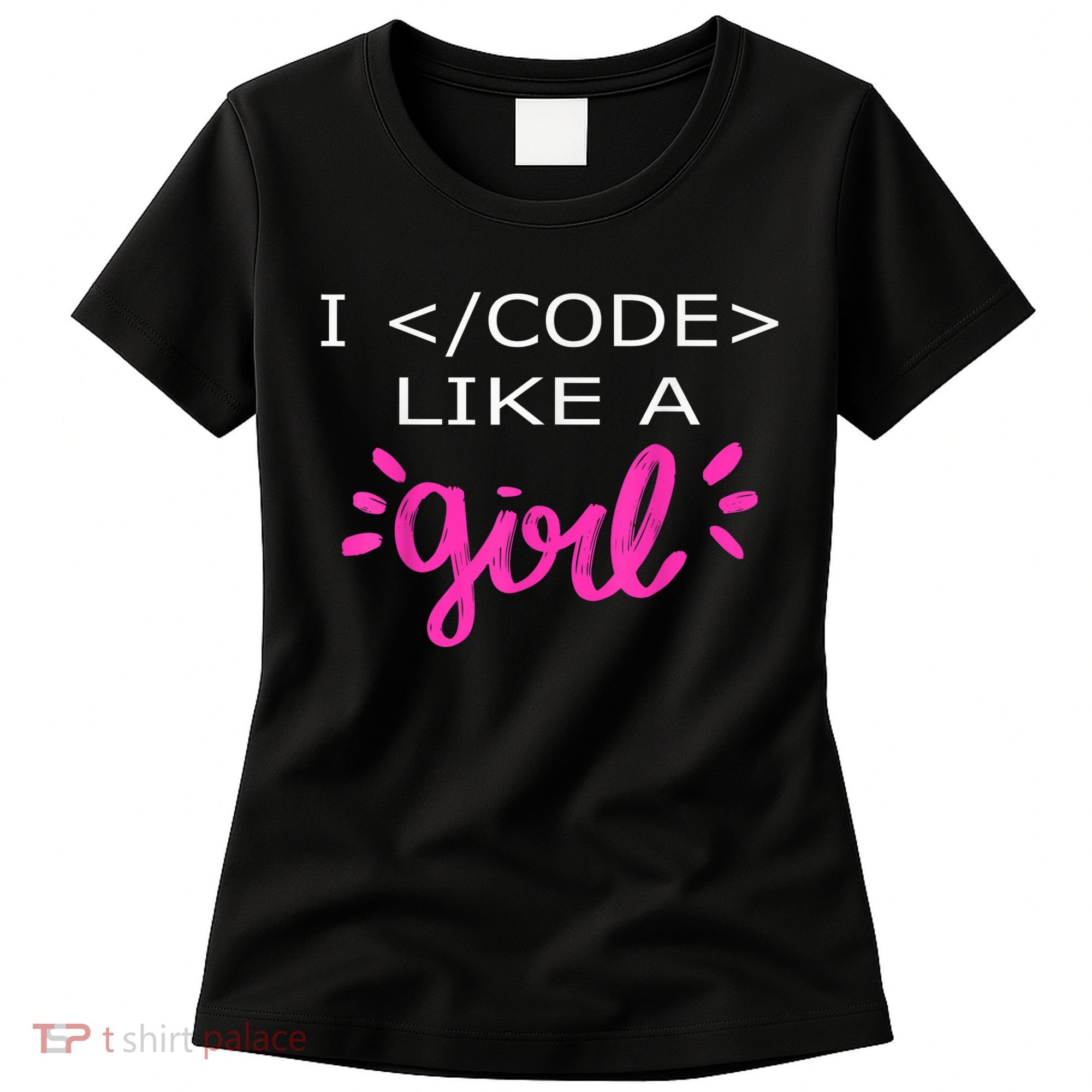 I Code Like A Girl Funny Binary Coding Computer Science Women's T-Shirt