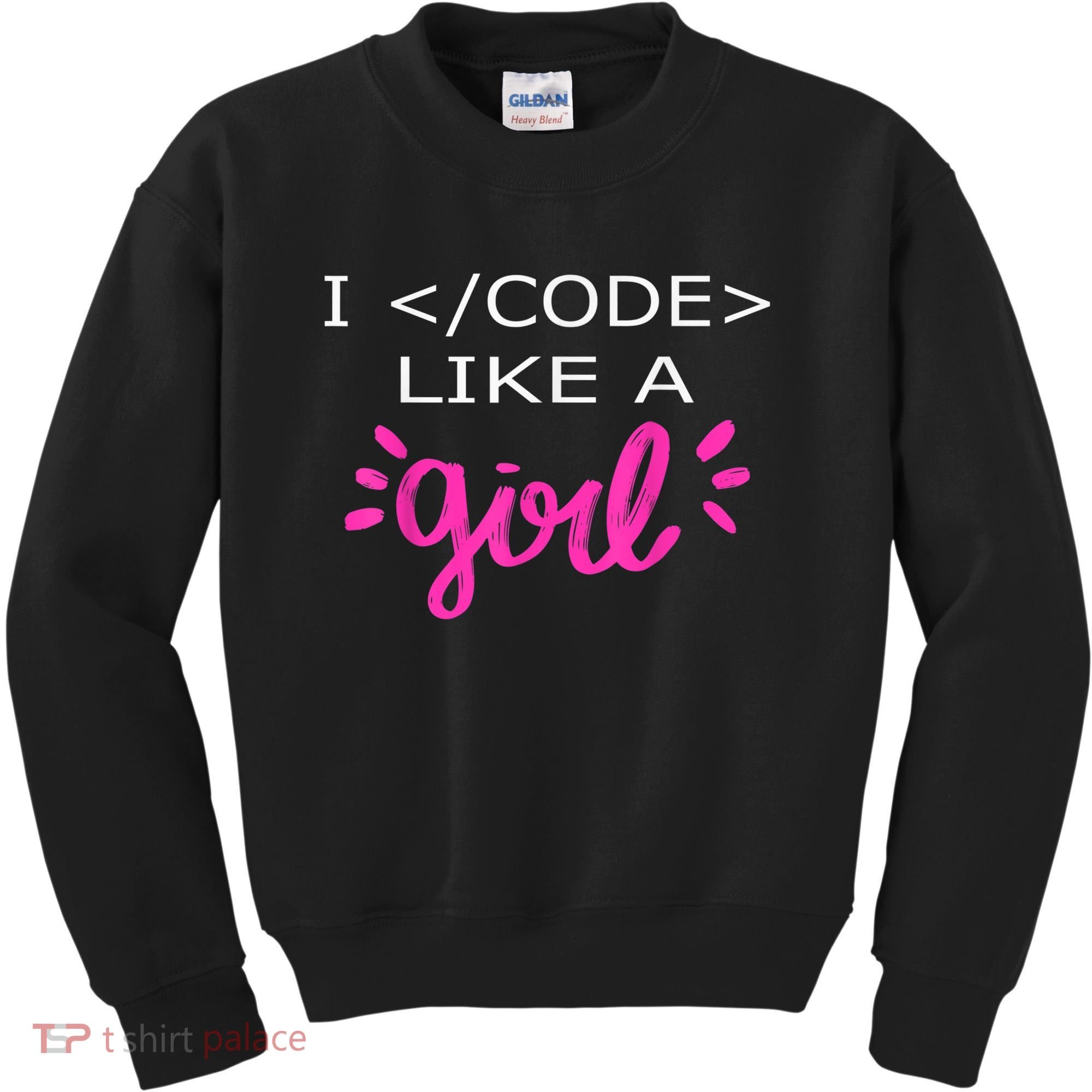 I Code Like A Girl Funny Binary Coding Computer Science Kids Sweatshirt