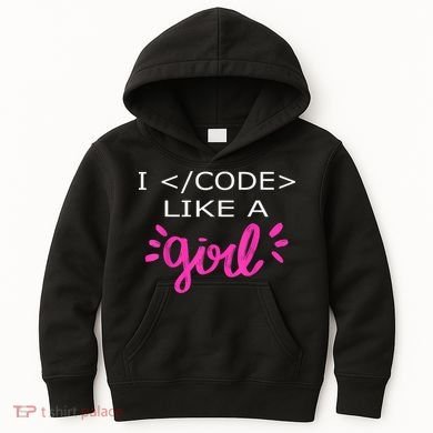 I Code Like A Girl Funny Binary Coding Computer Science Kids Hoodie