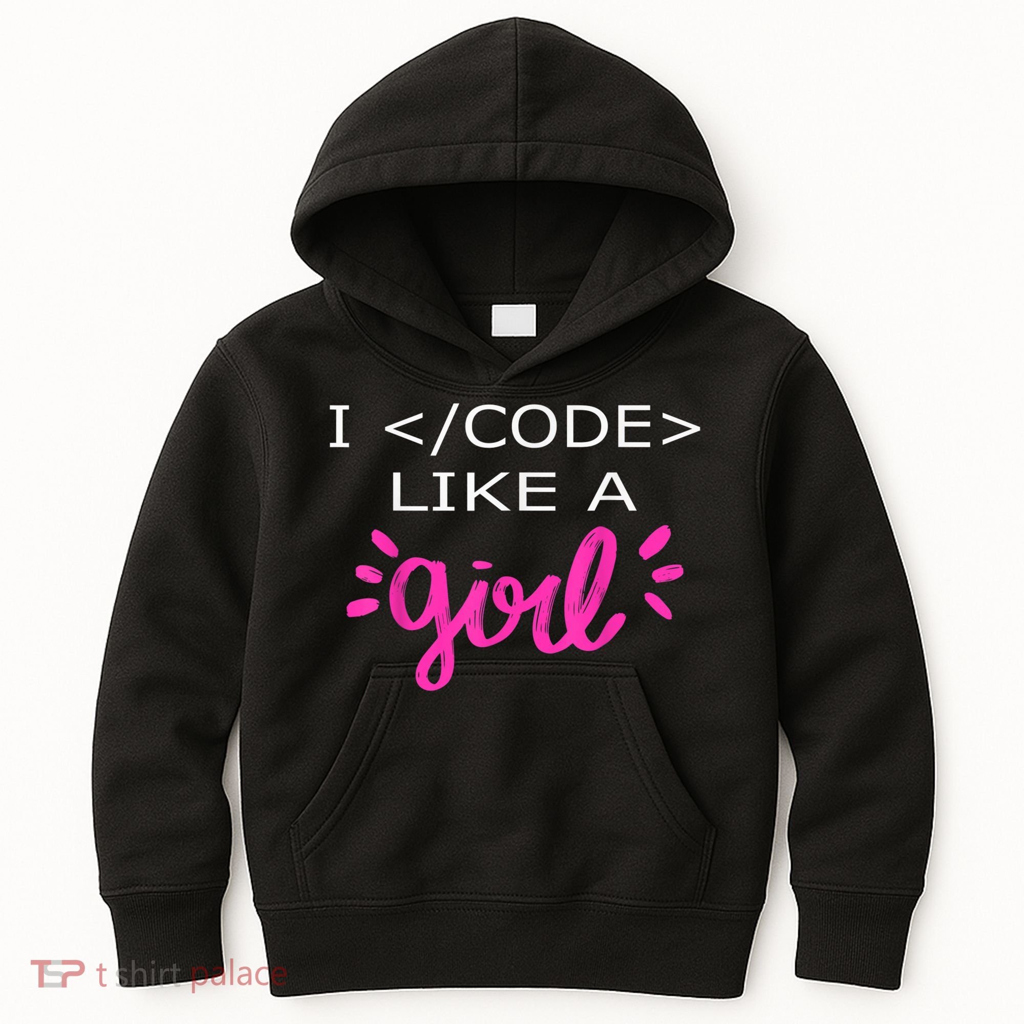I Code Like A Girl Funny Binary Coding Computer Science Kids Hoodie