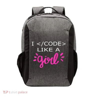 I Code Like A Girl Funny Binary Coding Computer Science Vector Backpack