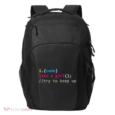 I Code Like A Girl Try To Keep Up Funny Coding Developer Transport Backpack