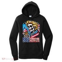 Ice Cream Merica Skull Usa Flag Hair President 4th Of July Women's Hoodie thumb 0