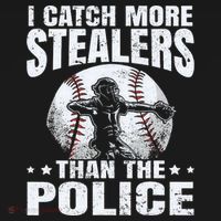 I Catch More Stealers Than The Police Funny Baseball Catcher Women's Hoodie thumb 2
