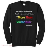 Inspirational Christian More Than Victorious Romans 8:31 Sweatshirt thumb 0