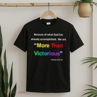 Inspirational Christian More Than Victorious Romans 8:31 T-Shirt thumb 2