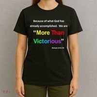 Inspirational Christian More Than Victorious Romans 8:31 T-Shirt thumb 4