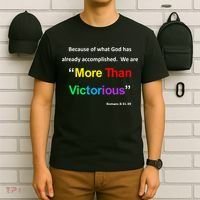 Inspirational Christian More Than Victorious Romans 8:31 T-Shirt thumb 6
