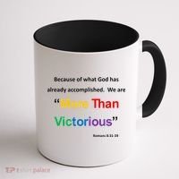 Inspirational Christian More Than Victorious Romans 8:31 Coffee Mug thumb 1