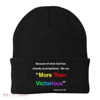 Inspirational Christian More Than Victorious Romans 8:31 Beanie