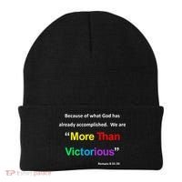 Inspirational Christian More Than Victorious Romans 8:31 Beanie thumb 0