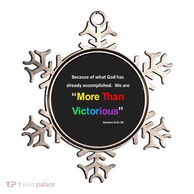 Inspirational Christian More Than Victorious Romans 8:31 Ornament