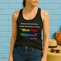 Inspirational Christian More Than Victorious Romans 8:31 Women's Tank Top thumb 2