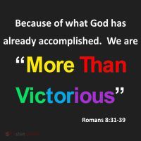 Inspirational Christian More Than Victorious Romans 8:31 Hat thumb 2