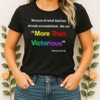 Inspirational Christian More Than Victorious Romans 8:31 Women's T-Shirt thumb 2