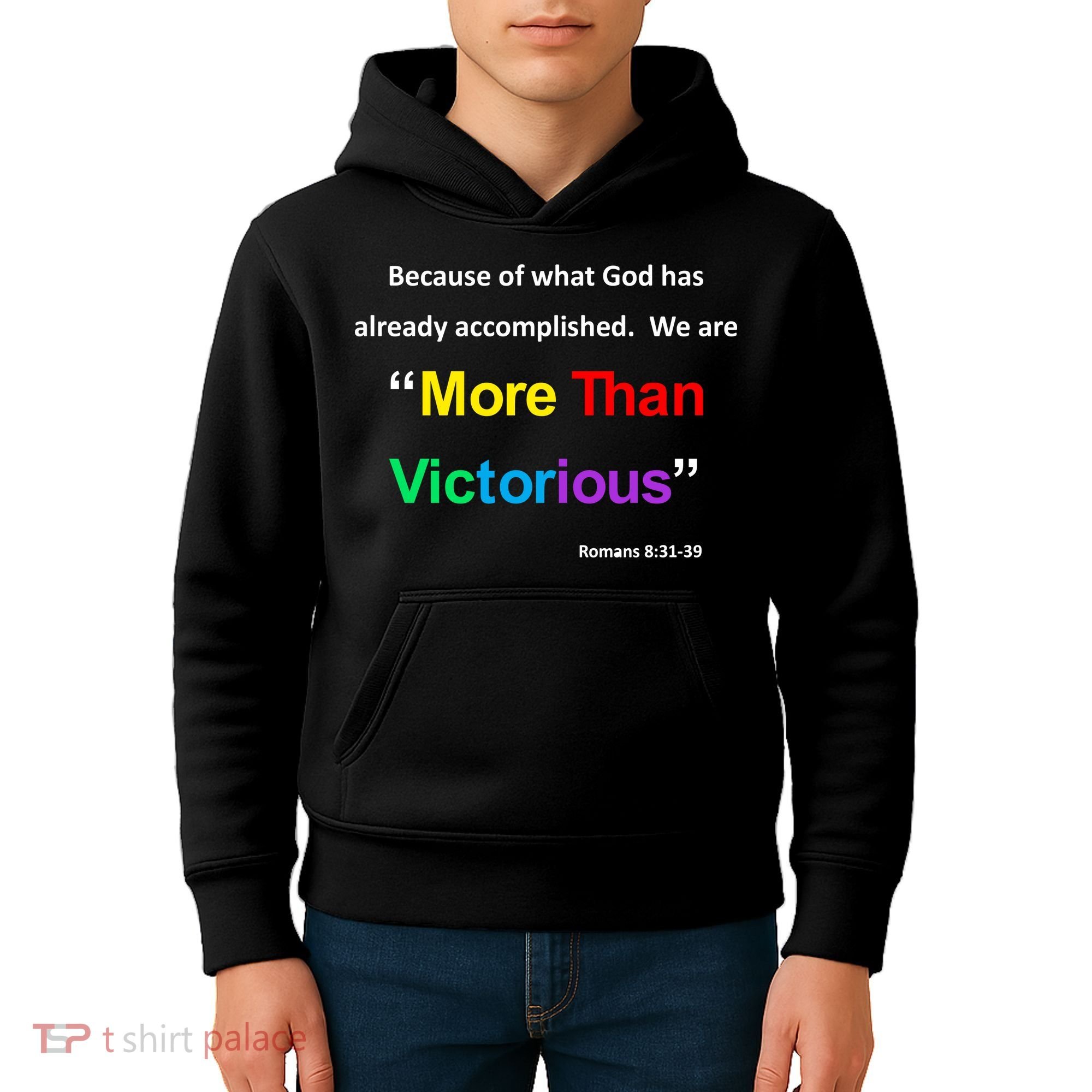 Inspirational Christian More Than Victorious Romans 8:31 Kids Hoodie