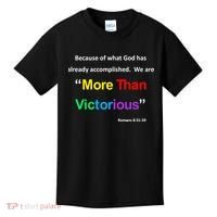 Inspirational Christian More Than Victorious Romans 8:31 Kids T-Shirt thumb 0