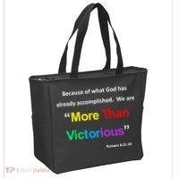 Inspirational Christian More Than Victorious Romans 8:31 Tote Bag thumb 2