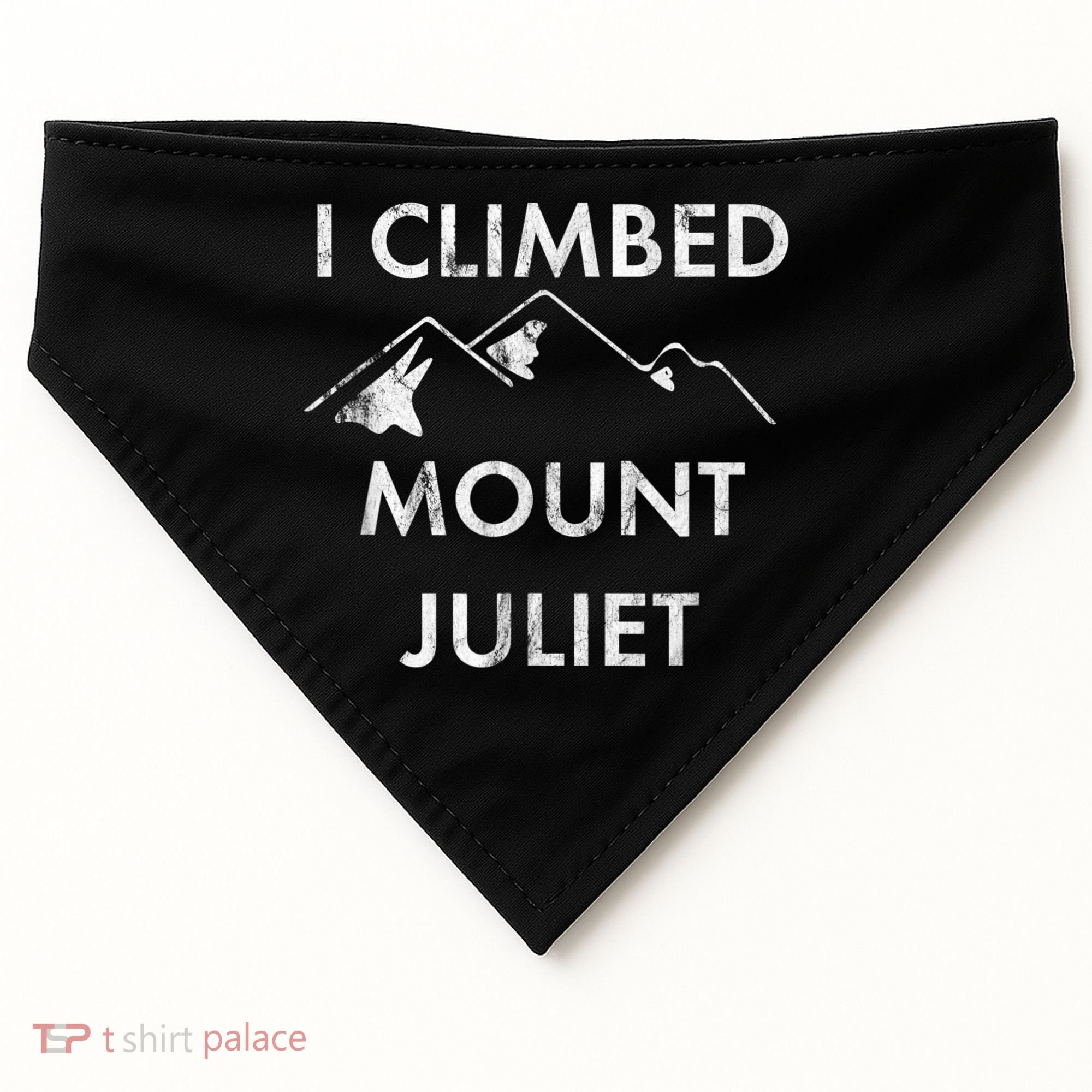 I Climbed Mount Juliet Distressed Funny USA-Made Doggie Bandana