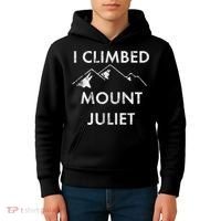I Climbed Mount Juliet Distressed Funny Kids Hoodie thumb 4