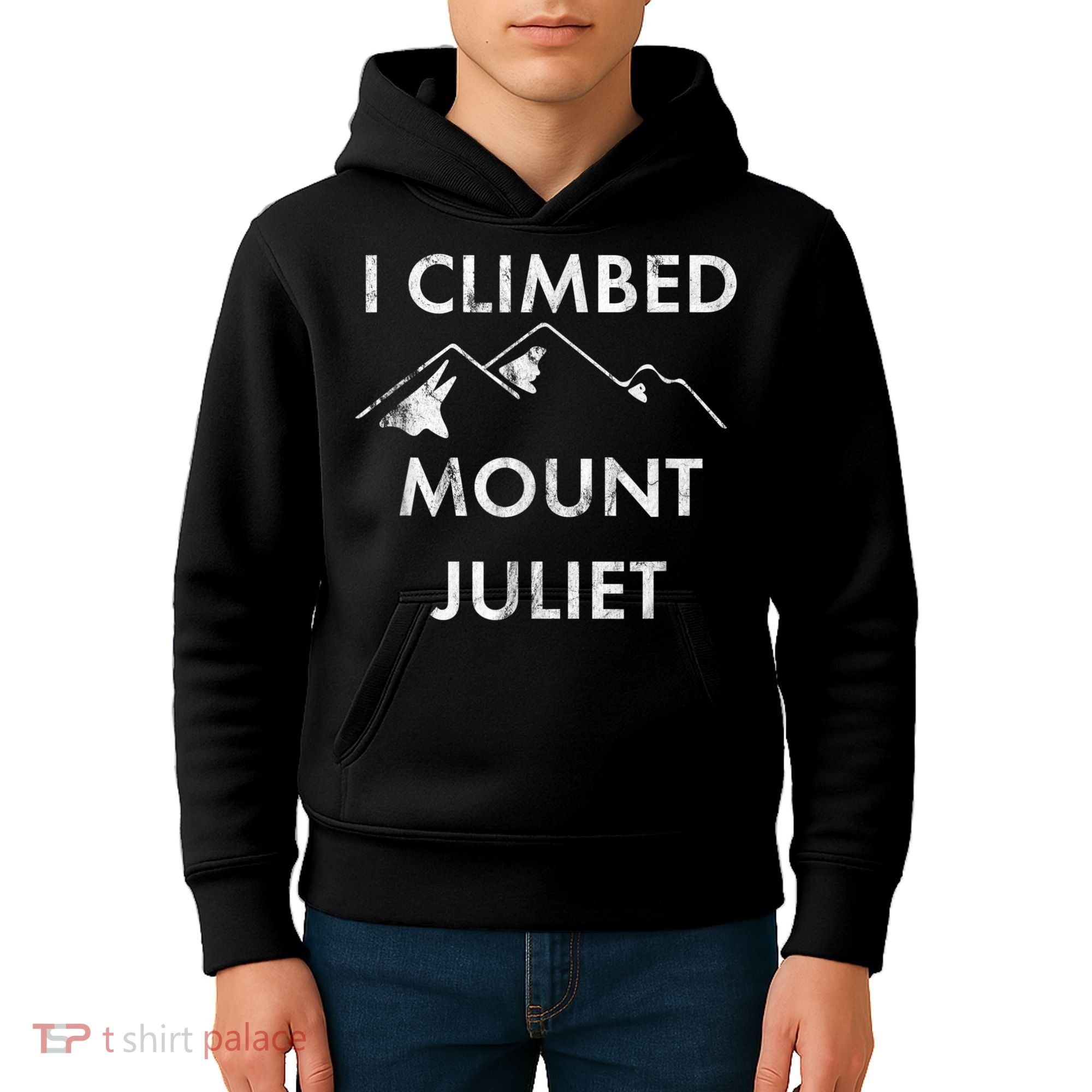 I Climbed Mount Juliet Distressed Funny Kids Hoodie