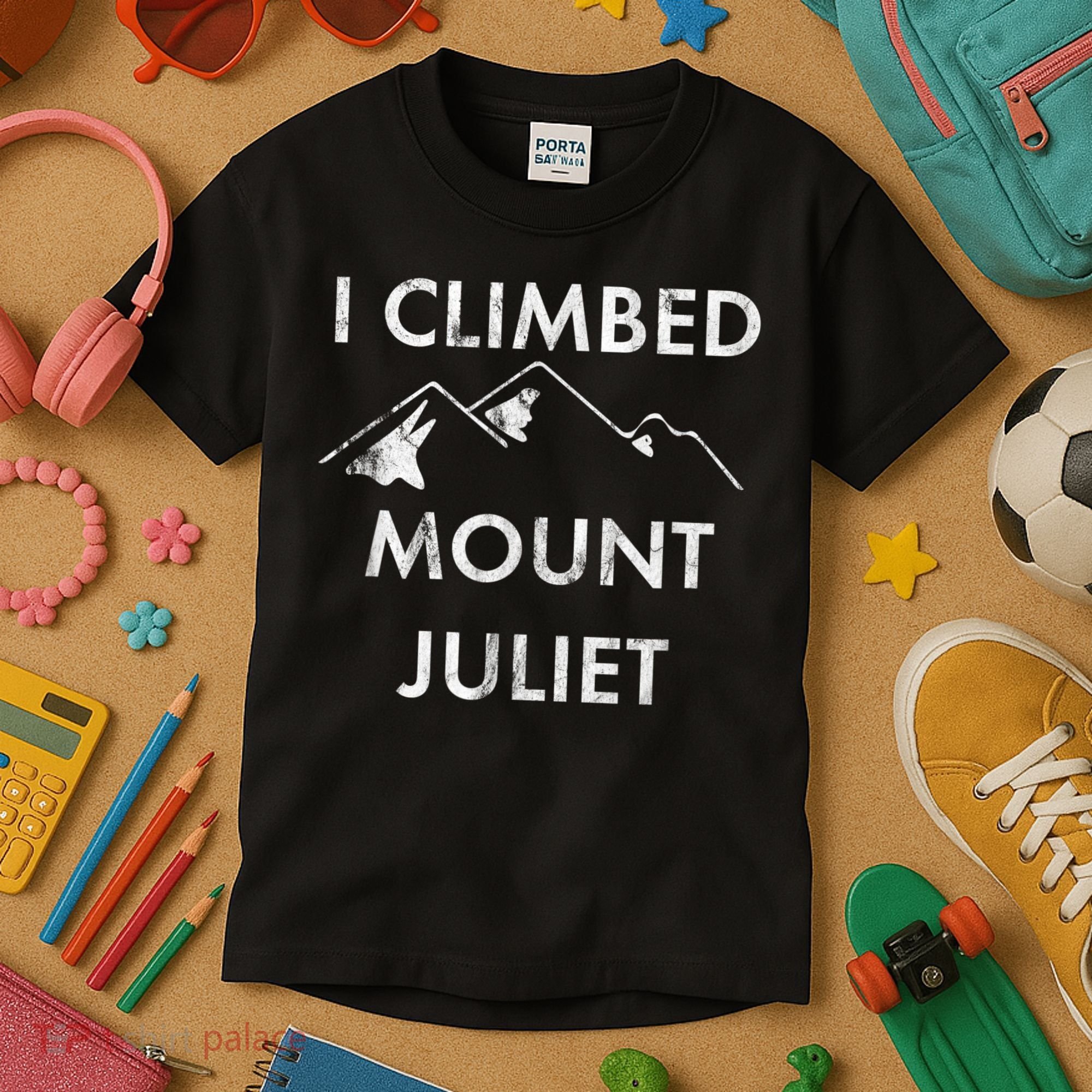 I Climbed Mount Juliet Distressed Funny Kids T-Shirt