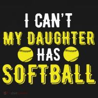 I Can't My Daughter Has Softball Dad And Mom Mother's Day Hoodie thumb 2
