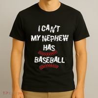 I CanT My Nephew Has Baseball Baseball Aunt Uncle T-Shirt thumb 3
