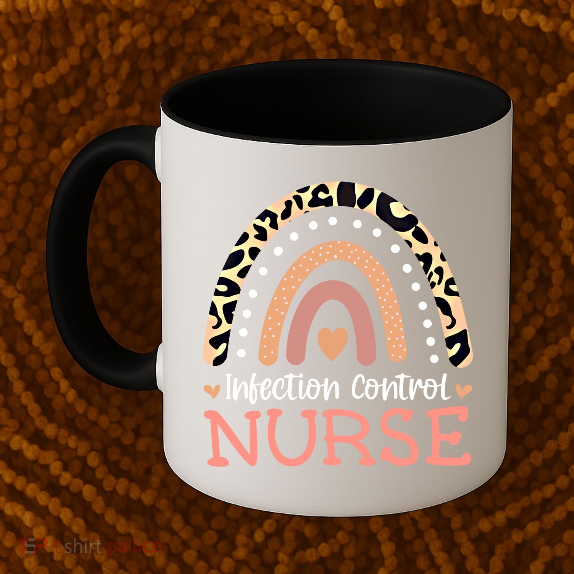 Infection Control Nurse Leopard Rainbow Appreciation Gift Coffee Mug