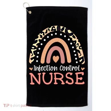 Infection Control Nurse Leopard Rainbow Appreciation Gift Golf Towel