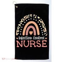 Infection Control Nurse Leopard Rainbow Appreciation Gift Golf Towel thumb 0