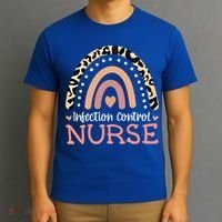 Infection Control Nurse Leopard Rainbow Appreciation Gift T-Shirt thumb 3