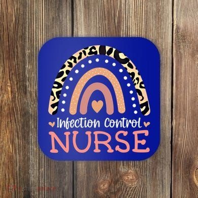 Infection Control Nurse Leopard Rainbow Appreciation Gift Coaster