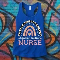 Infection Control Nurse Leopard Rainbow Appreciation Gift Women's Tank Top thumb 3