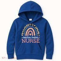 Infection Control Nurse Leopard Rainbow Appreciation Gift Kids Hoodie thumb 0