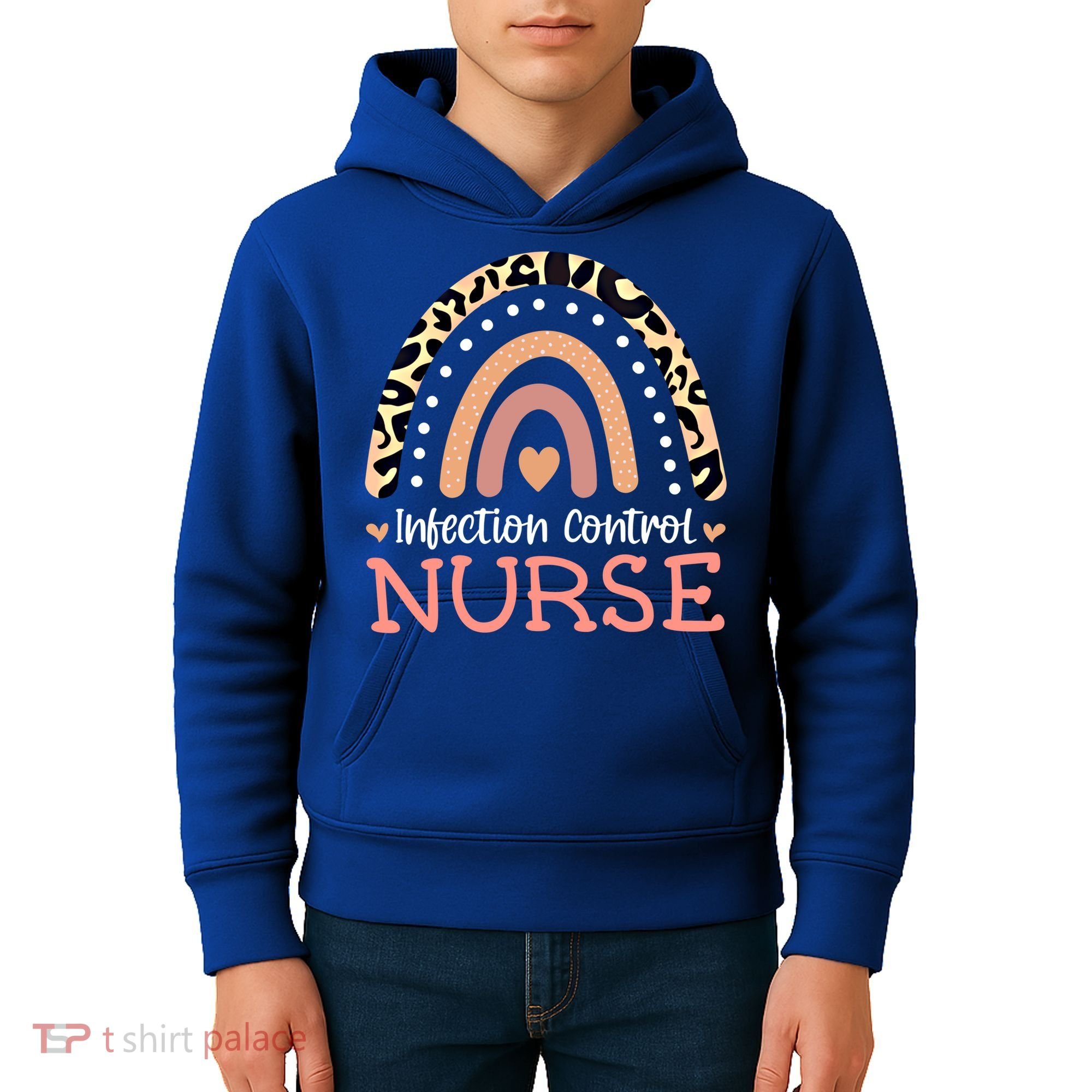 Infection Control Nurse Leopard Rainbow Appreciation Gift Kids Hoodie
