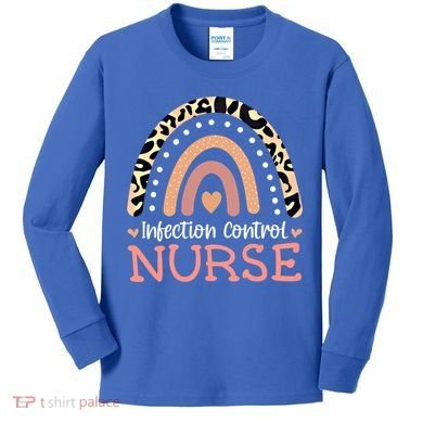 Infection Control Nurse Leopard Rainbow Appreciation Gift Kids Long Sleeve Shirt